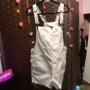 Universal Thread White Denim Overalls